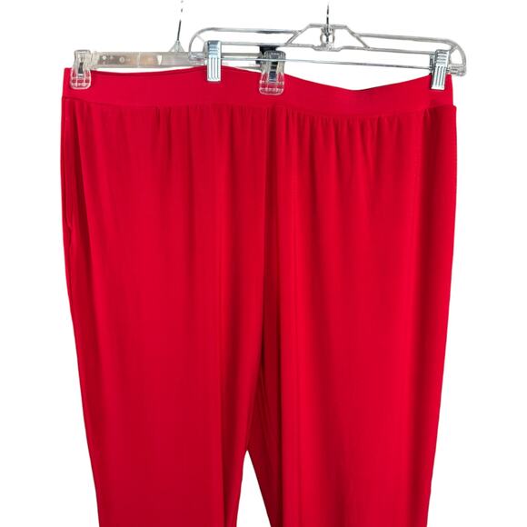 Susan Graver Regular LK Luxe Pull-On Pants with Pockets Cherry Splash 2X - Picture 2 of 9